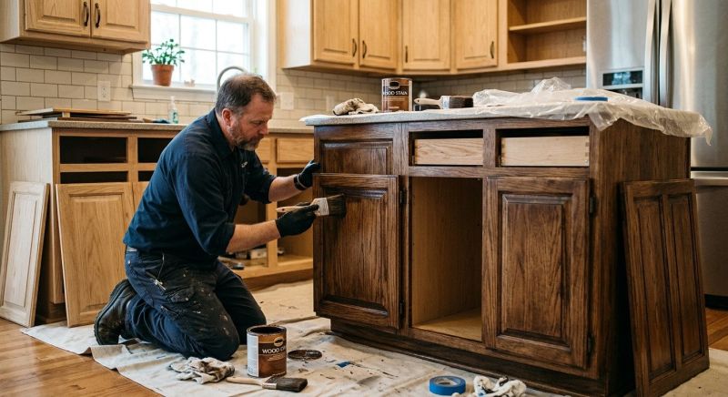 Kitchen Cabinet Staining in Carmel, IN