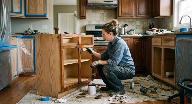 Kitchen Cabinet Staining in Carmel, IN