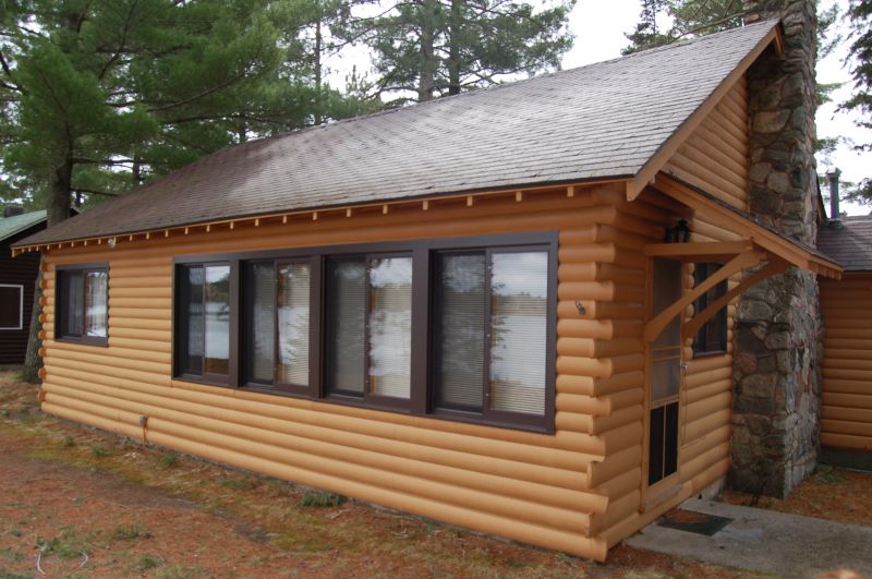 Stained Log Cabin Exterior